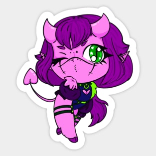 chibi pruple demon girl Sticker